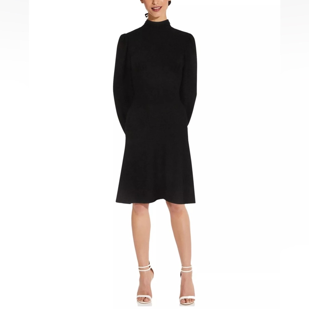 ADRIANNA PAPELL Long Sleeve Above The Knee Wear To Work Shift Dress - Reemoly